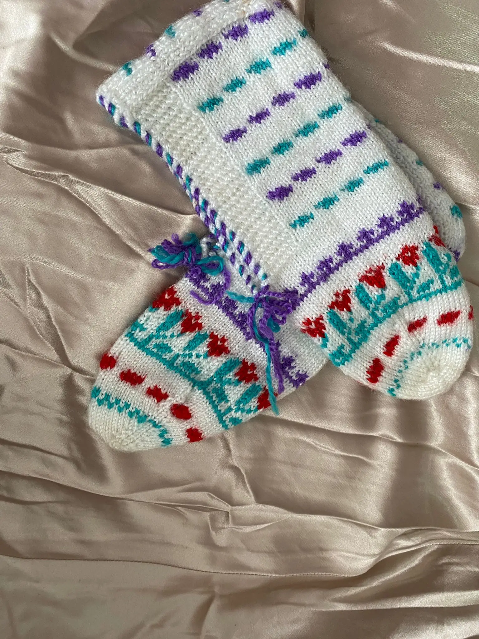 

Hand-Knitted Ethnic Kilim design Thick Winter Booties Socks