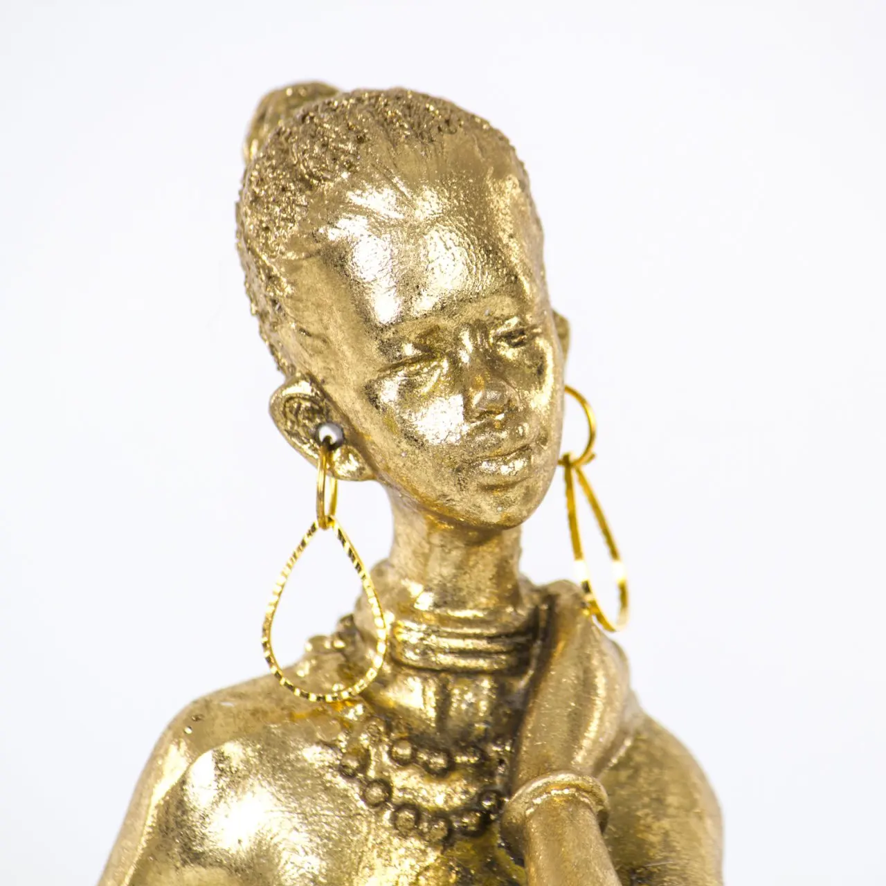 

African Woman Sculpture Decorative High Quality - 11x8,5x42,5cm