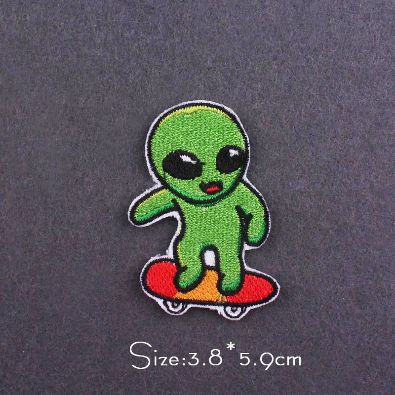 

Japan Anime Patch Iron On Patches Cartoon Alien/ Dinosaur Embroidery Patch For Clothes Spirited Away Badge Stickers For Clothing