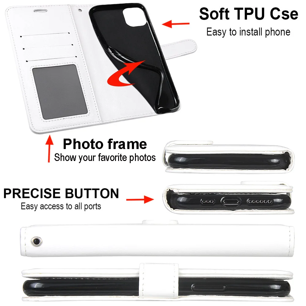

PU Leather Solid Color with Kickstand and Slot Wallet Leather Phone Case for Samsung Galaxy S20 S20 Plus S20 Ultra S10 Lite S10e