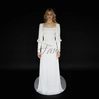 square collar lace mermaid wedding dresses backless sweep train simple button bridal gown robe de mari%c3%a9e vestidos de novia