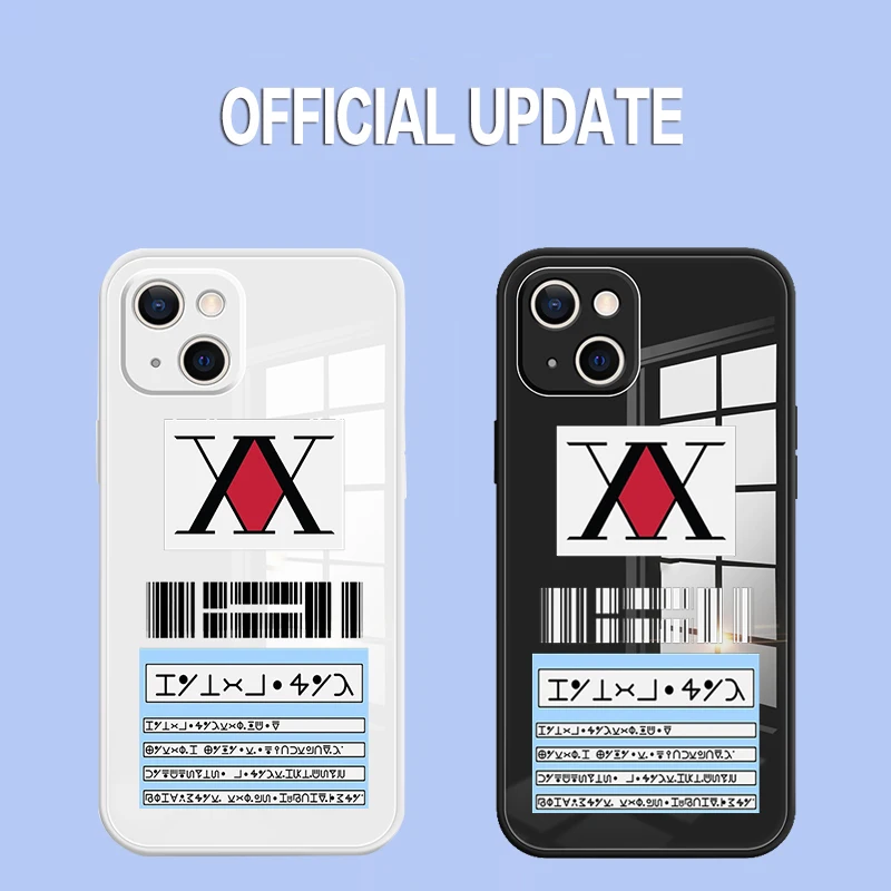 

Hunter X Hunter anime Phone Case For iPhone 11 12 13 Pro Max X XR XS MAX X 6s 8 7 Plus 13Mini Luxury Clear glass Soft Case