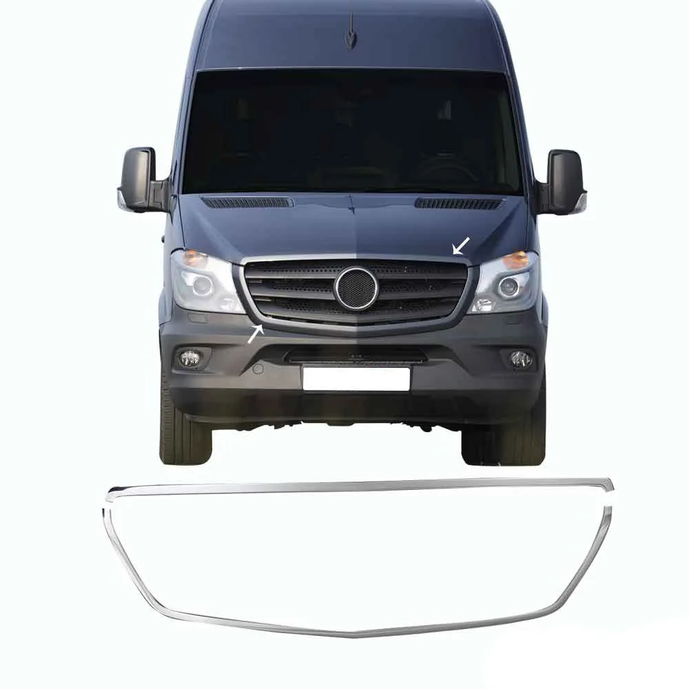 

Mercedes Sprinter W906 Хромированная передняя рама решетки, нержавеющая сталь (2013-2018)
