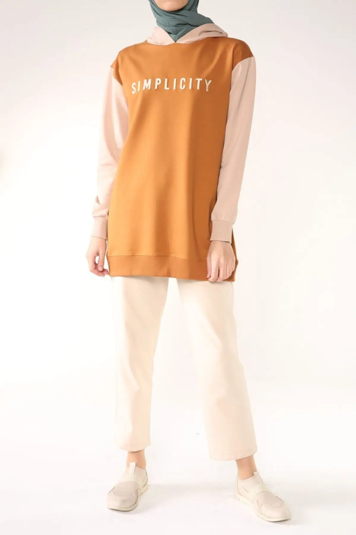 

Islamic Modern Sweatshirt For Muslim Women Turtle Neck Full Sleeve Denim Sweater Female 2021 Fashion New Clothing Summer Tide