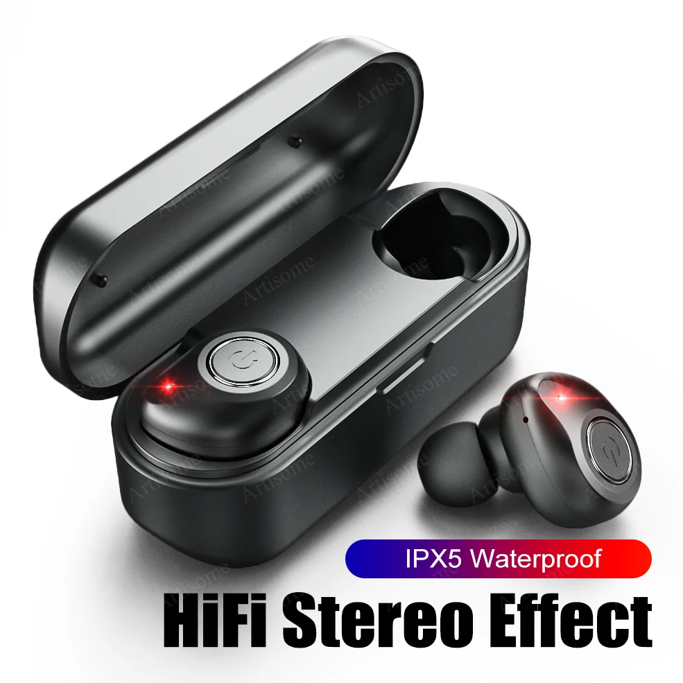 Спортивные IPX5 водонепроницаемые TWS настоящие беспроводные наушники Bluetooth 5 0