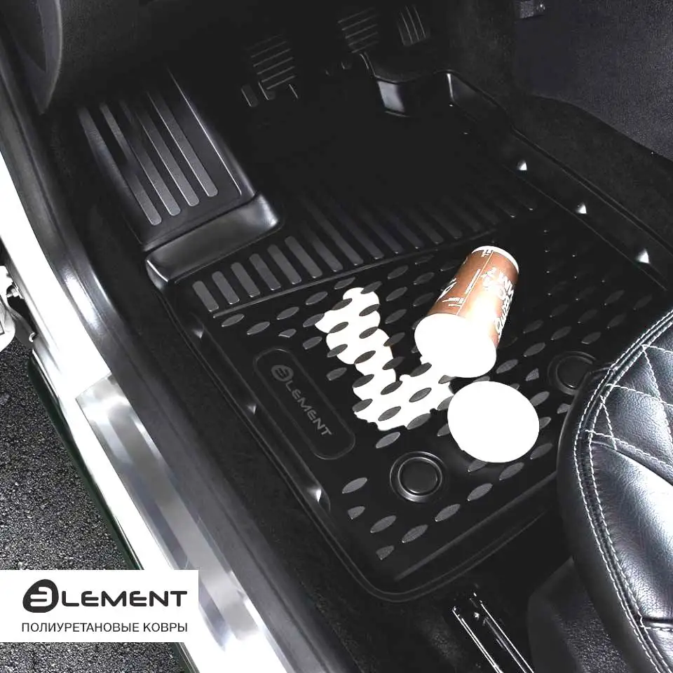 For Toyota Land Criuser 200 2016-> Mats in salon Black 4 pcs/компл polyurethane [Element CARTYT00011] |