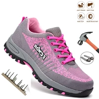 safety work shoes women indestructible steel toe shoes lightweight work safety boots anti smash anti puncture sport shoes women