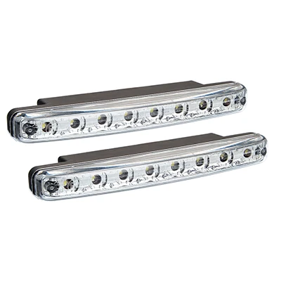 ДНЕВНЫЕ ХОДОВЫЕ ОГНИ NEW GALAXY LED 8ШТ. ПЛАСТ. КОРП. 158ММ 12V БЕЛЫЙ 2ШТ.|Лампы для