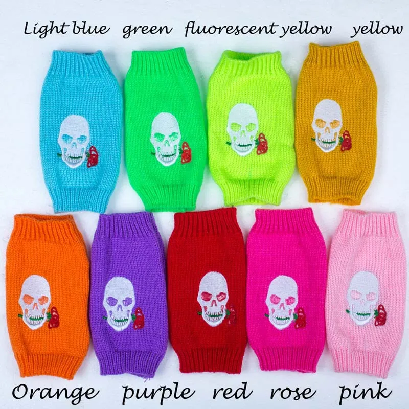 

Skull gloves personalized vacation fingerless rose half-finger gloves half-handheld short gloves knit
