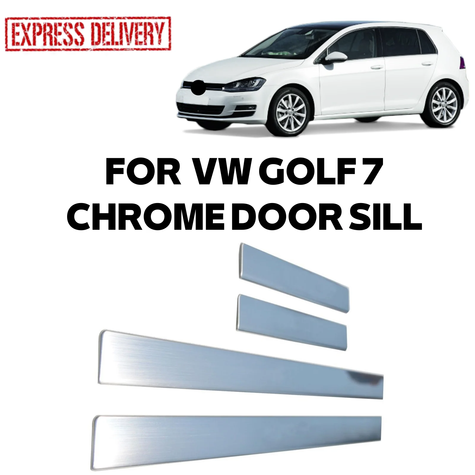 

FOR VW GOLF 7 MK7 2013-2021 4 PCS CHROME DOOR THRESHOLD PROTECTION SILVER COLOR DIGITS ACCESSORY CAR MODIFIED EKİPMAN CUSTOM MEASURE