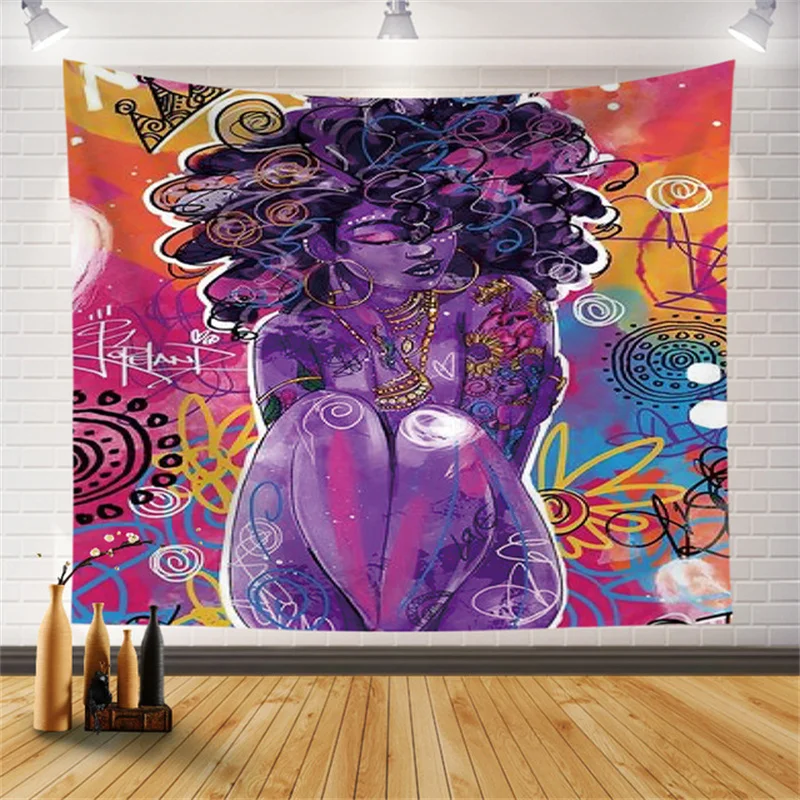 

Velvet Mandela tapestry wall hanging mystery abstract hand-painted personality design Art Home decor dormitor