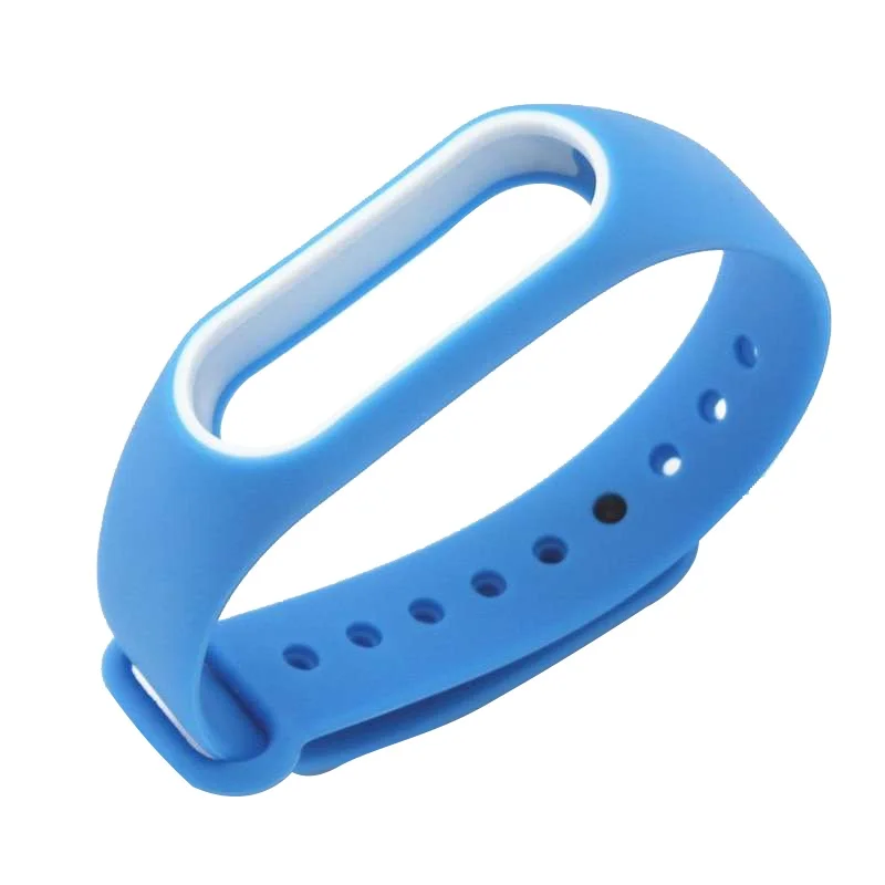 Ремешок для Mi Band 2 Silicon Loop голубой/белый | Электроника