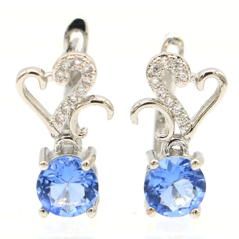 15x8 мм простой Стиль создан фиолетовый танзанит яркие серебряные серьги с