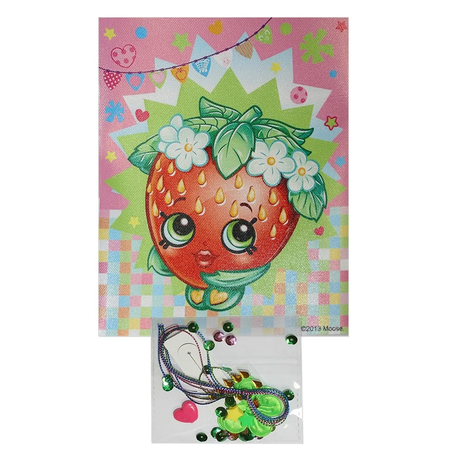 Набор Shopkins вышивание и украшение по канве Клубничка | Канцтовары для офиса дома