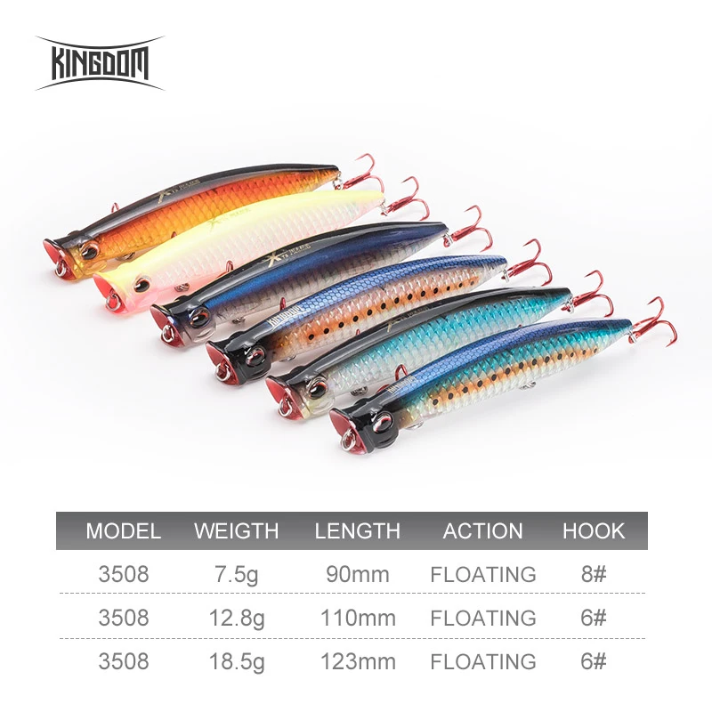 Наживка для рыбы Kingdom Topwater 123 мм 18 5 г 110 12 8 90 7 жесткая искусственная наживка