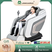 jinkairui ai chip lcd control with u shape pillow calf back heating 8d zero gravity massage chair support oem bluetooth music