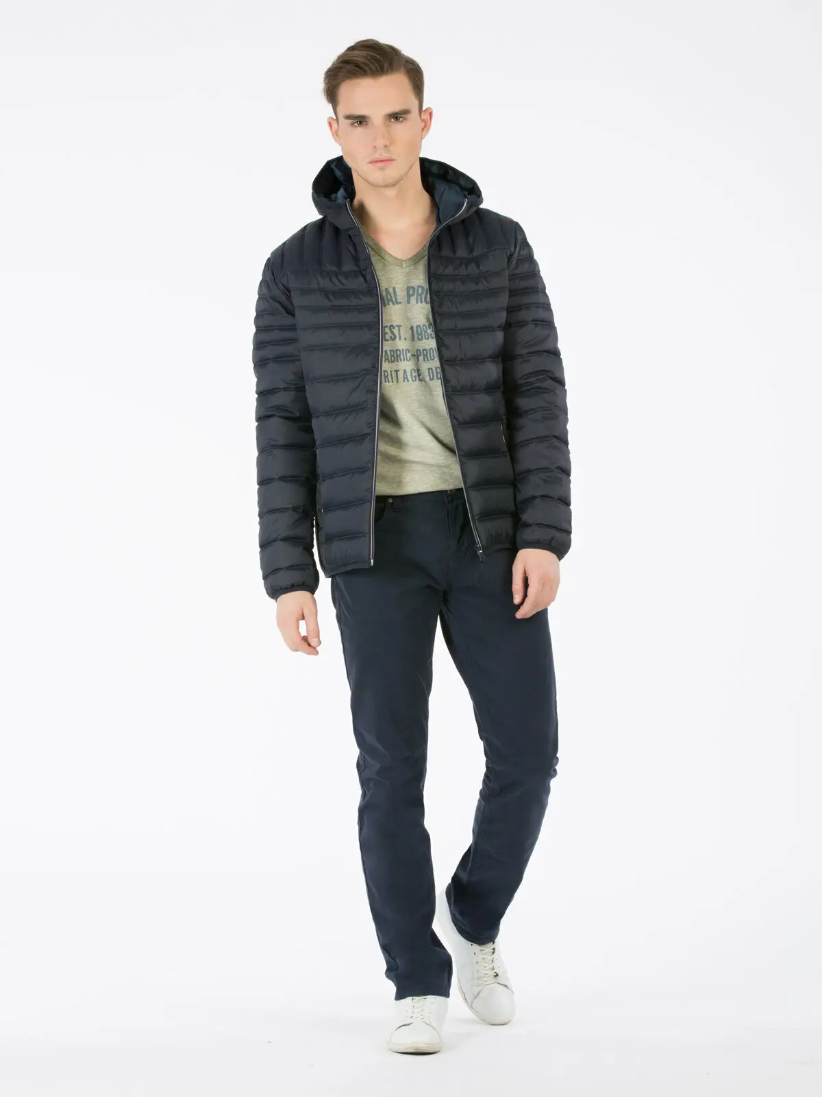 Мужские прямые брюки с высокой посадкой CL1015706 | Мужская одежда