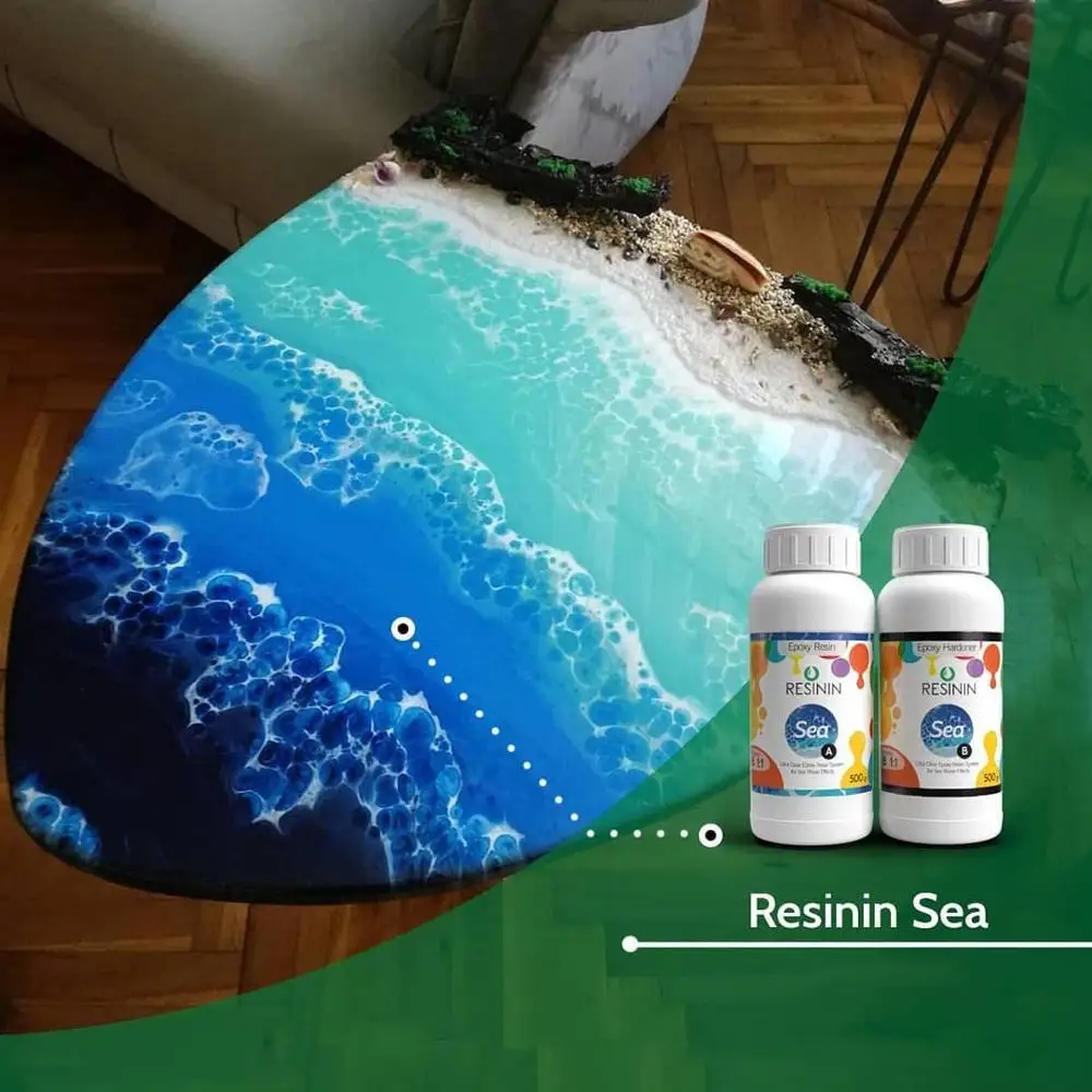 Resinin Sea 5 кг Resinart набор эпоксидной смолы-отвердителя AB DIY Geodeart Настольный Oceanart