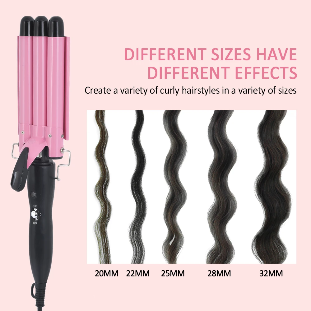 Электрическая плойка для завивки волос тройная бочка стайлер Быстрое нагревание