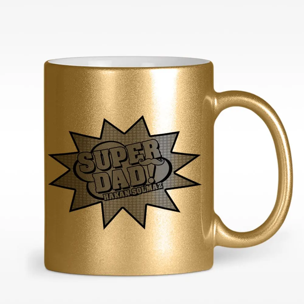 

Персонализированные супер папа дизайн Золотая позолоченная кружка чашка-3