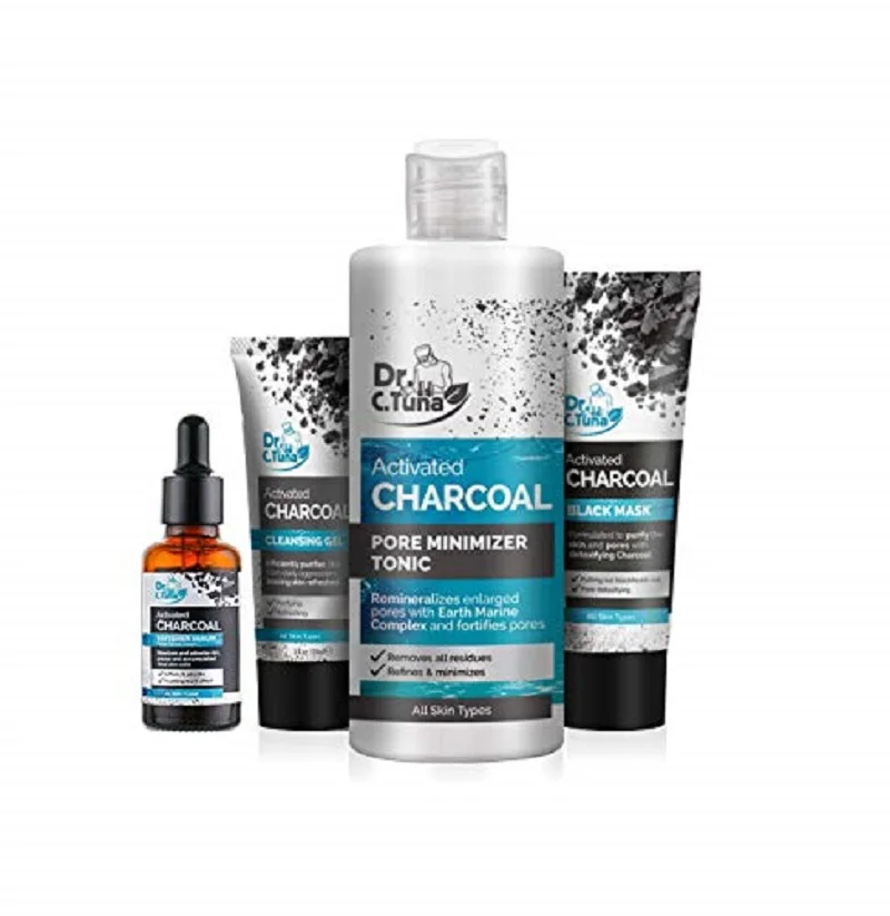 

Activated charcoal beauty set | DR. C. Tuna | FARMASI/black mask cleansing gel pore Minimizer tonic Serum Paraben and Gluten F