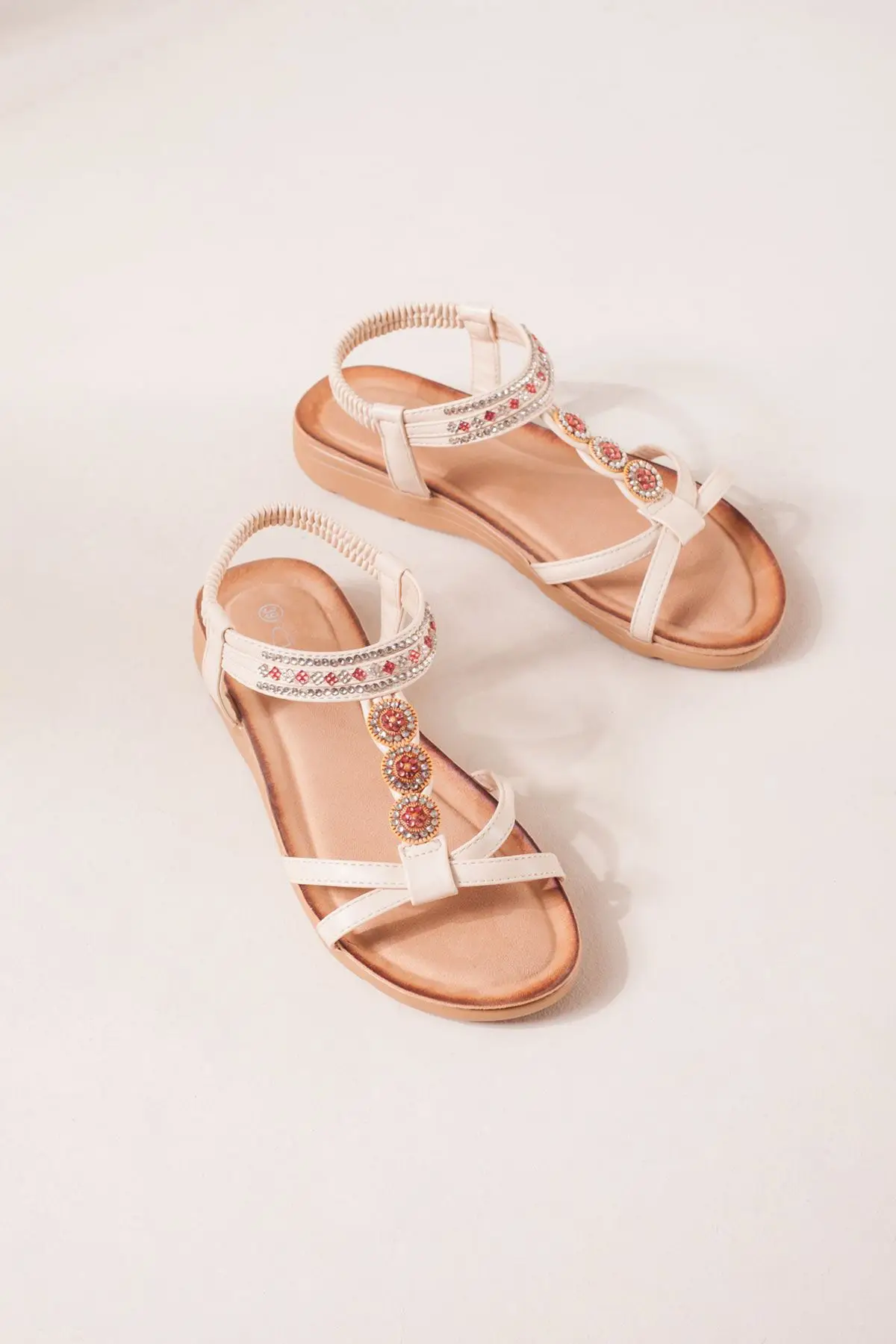

Women's Beige Flat Sandals new season elegant design women's fashion