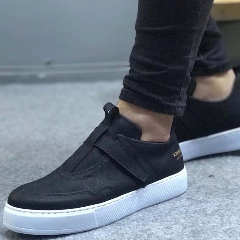 

Knack Men's Shoes Black Color Artificial Leather Hook and Loop Closure Type Spring Autumn non-leather casual shoes Men Casual Shoes Designer Shoes Shoes For Men Shoes For Men With Free Shipping Luxury Shoes 333