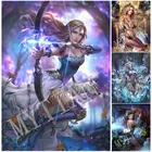 Полноразмернаякруглая Алмазная 5D картина сделай сам, фантастическая девушка, Сказочная вышивка, узор, Набор для вышивки крестиком, мозаика, декор комнаты, настенные искусства