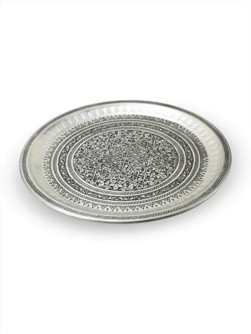 Almohadilla de copa de cobre otomano de cincel bordado pesado 6 s-2