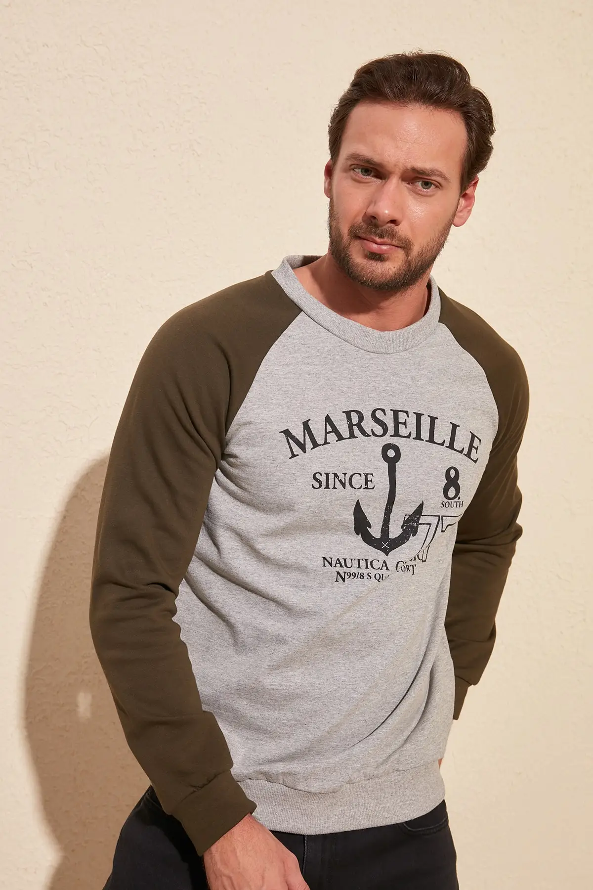 Толстовка с принтом и панелями TMNSS20SW0016|Мужские толстовки свитшоты| |