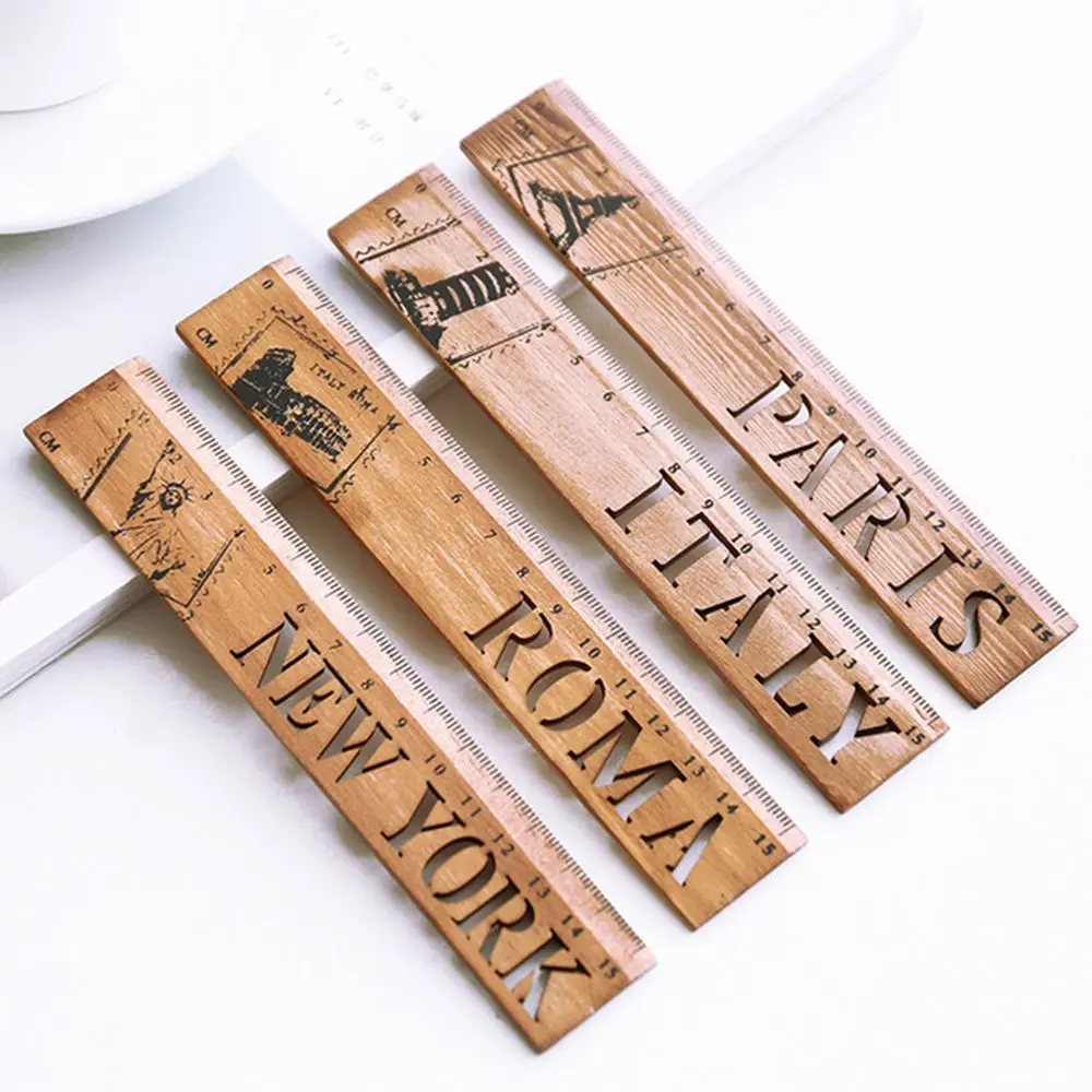 

1 Pcs World Country Wooden Straight Ruler Measrure Drawing Tool Study Stationery Student School Office Supply Promotion Gift