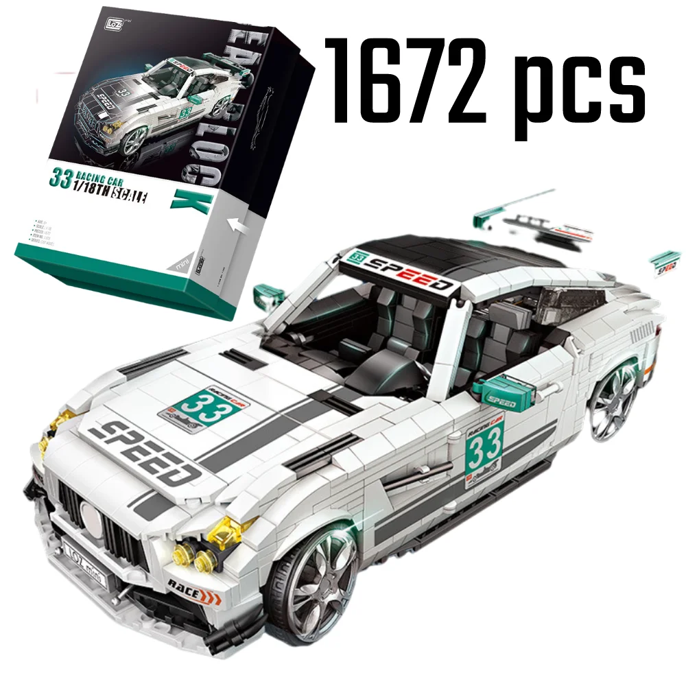 

LOZ 1128 Mini Particle Super Car Assembled Modular Building Blocks Bricks Model DIY Children's Educational Toy Boy Birthday Gift
