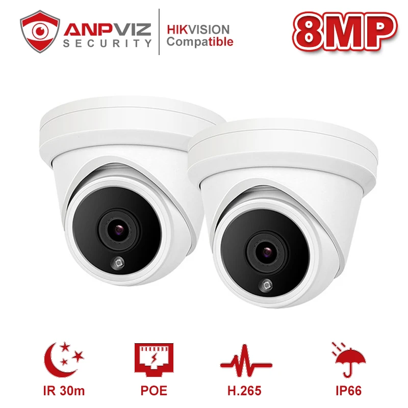 

Anpviz 8CH 4K NVR 8MP Dome POE IP Camera Home/Outdoor ONVIF H.265 Security Systems Kit CCTV Video Surveillance NVR Kits