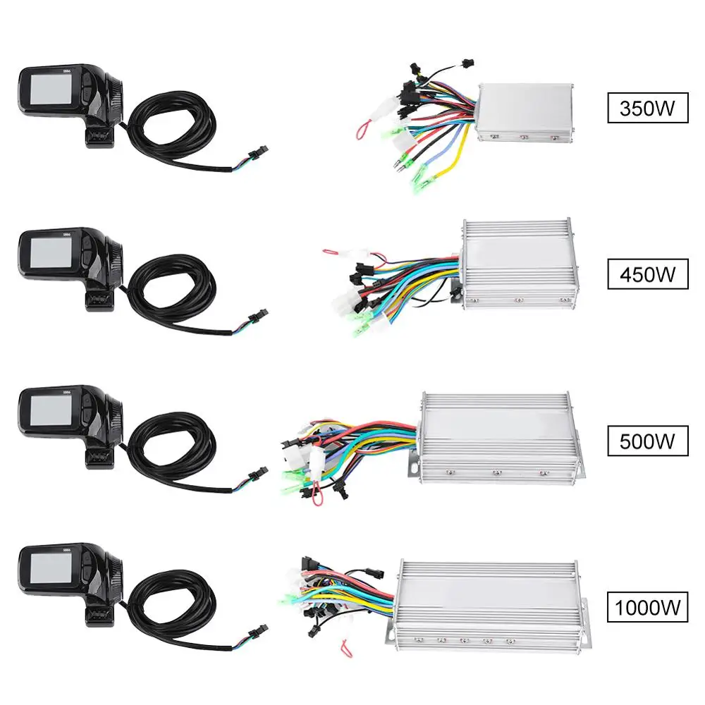 

24/36/48/60V 350/450/500/1000W Motor Brushless Controller LCD Display Panel Thumb Throttle E-Bike Scooter Brushless Controller