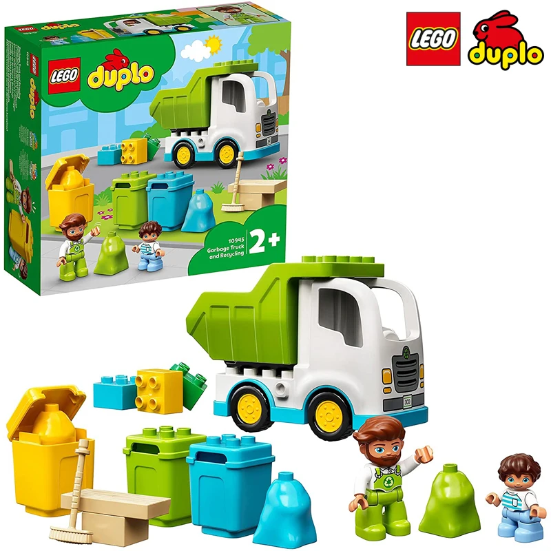 

LEGO DUPLO Original New 10945 Garbage Truck And Recycling For 1.5-2 Years Old Gift Kids Preschool Fun Educational Toy For Child