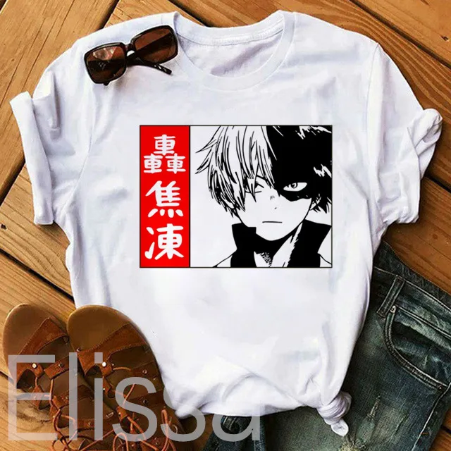 

Shoto Todoroki My Hero Academia Women T-Shirts Casual Harajuku Print Tops Tees Summer T Shirt Japan Anime T Shirt Women Clothing