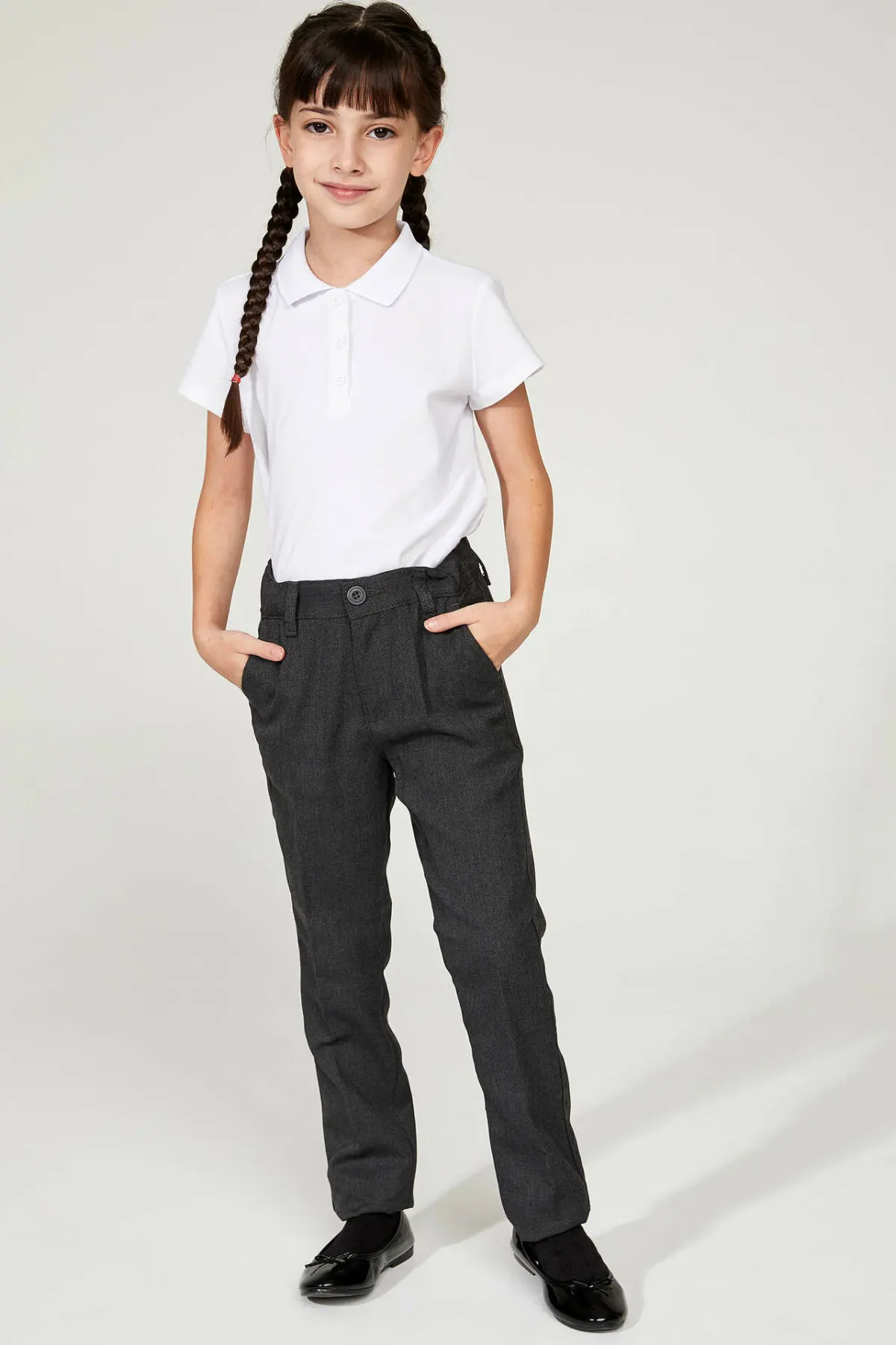 DeFacto длинные штаны для девочек черные серые Осенние прямые детей на осень | Мать и