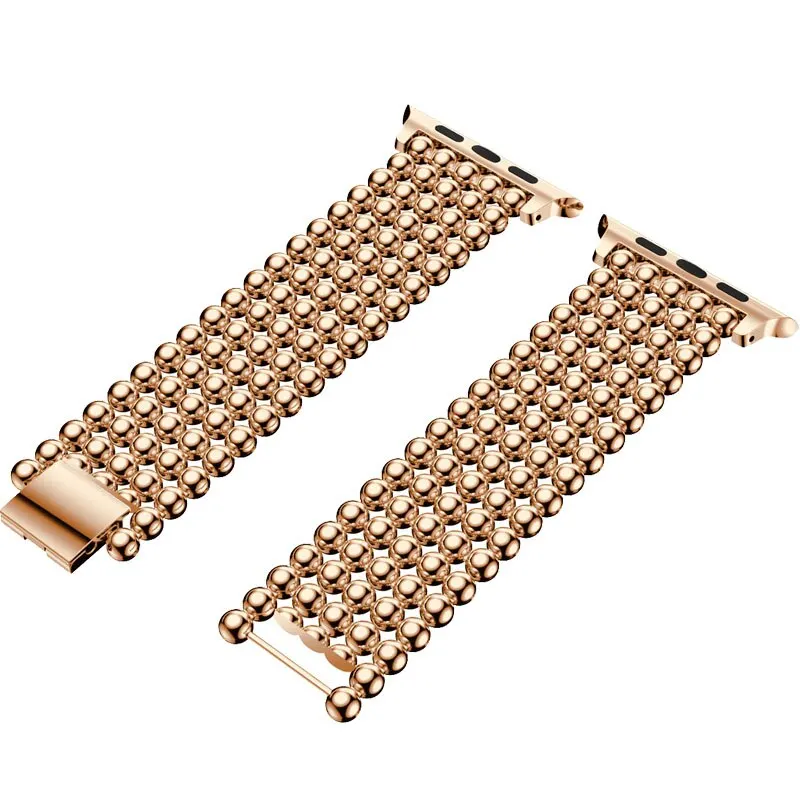 Ремешок из нержавеющей стали для Apple Watch Band 40 мм 44 стильный металлический браслет