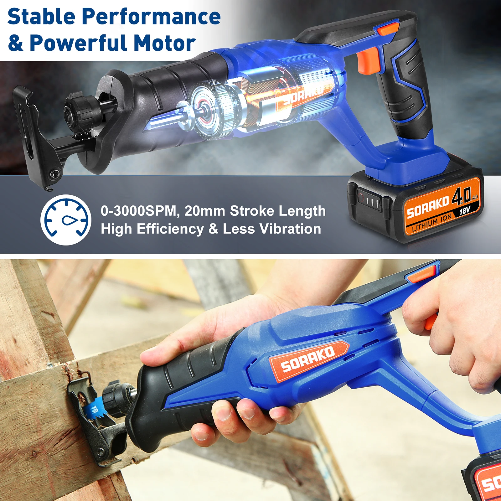Сабельная пила SORAKO дрель makita 18V аккумуляторная с возвратно-поступательным