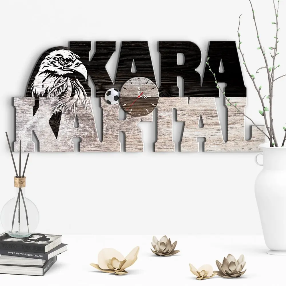 Декоративные деревянные настенные часы черно белого цвета 4|Настенные часы| |