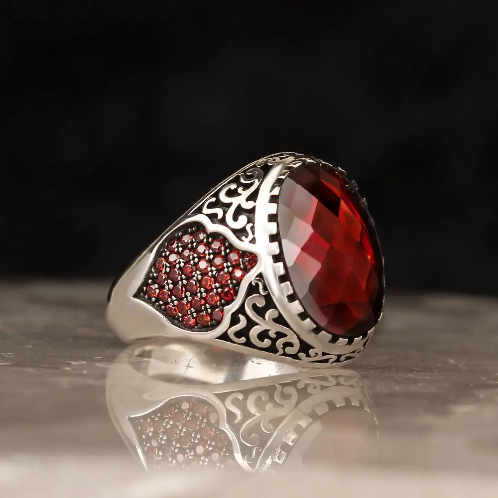 

925 Sterling Silver Ring with Natural Zircon Stone Silver Women Ring Silver Men Ring Gifts for Him Gifts for Father