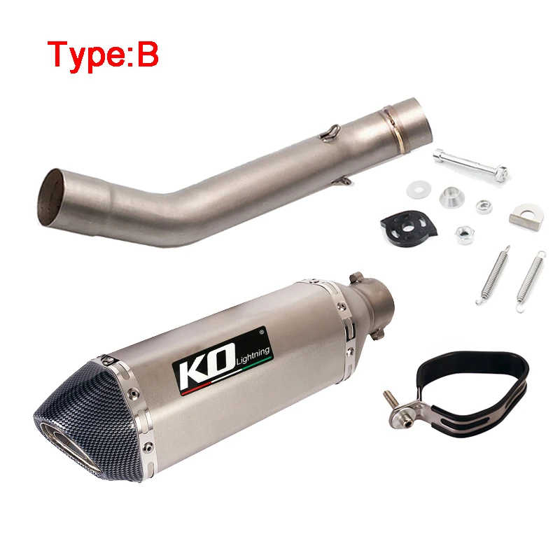 Motorcycle Exhaust System For Kawasaki Z750 2007-2013 Exhaust Tips 51mm Muffler Slip On Middle Link Pipe Escape Stainless Steel enlarge