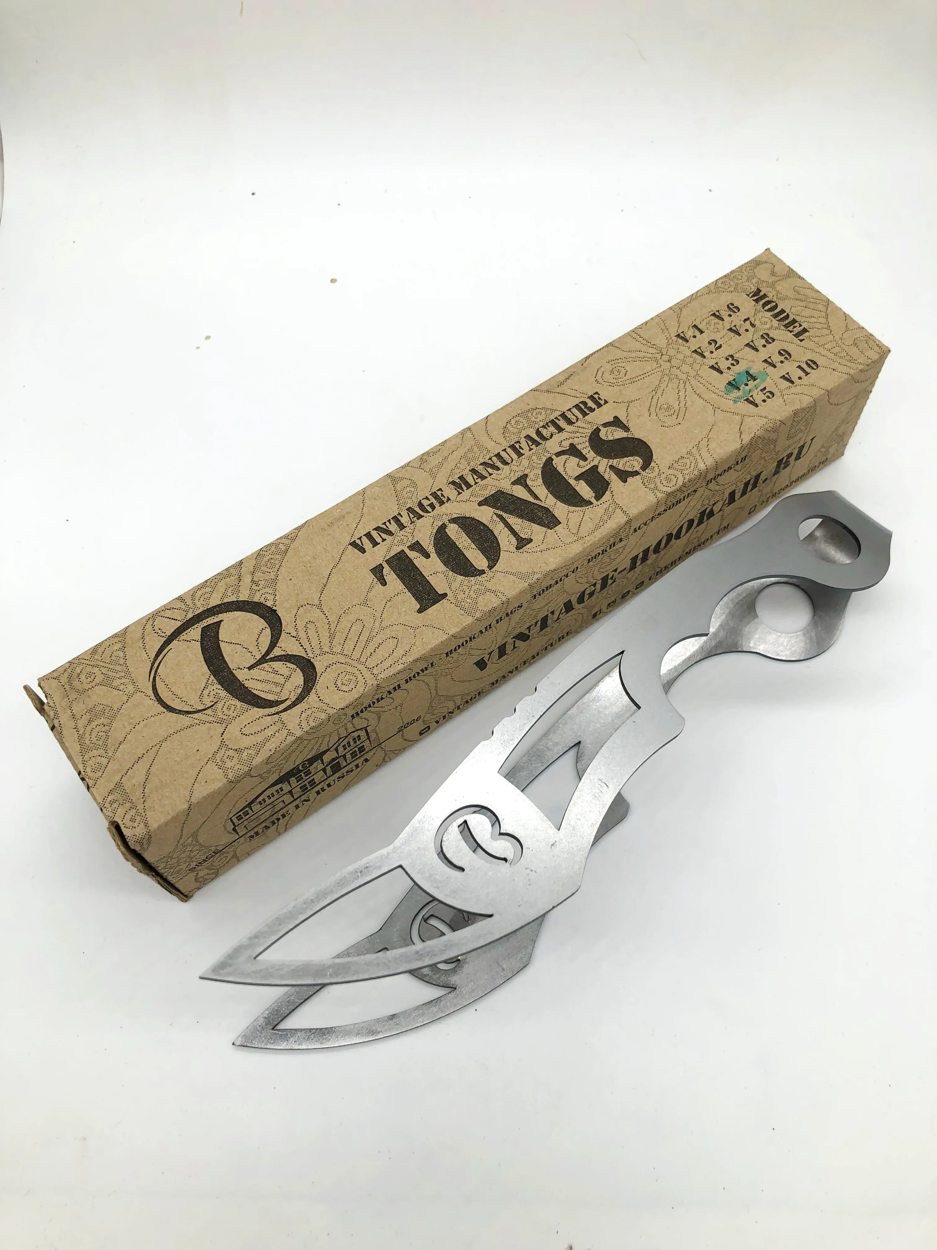 Vintage tongs v.4 - щипцы для кальяна нержавеющая сталь Aisi 304 |