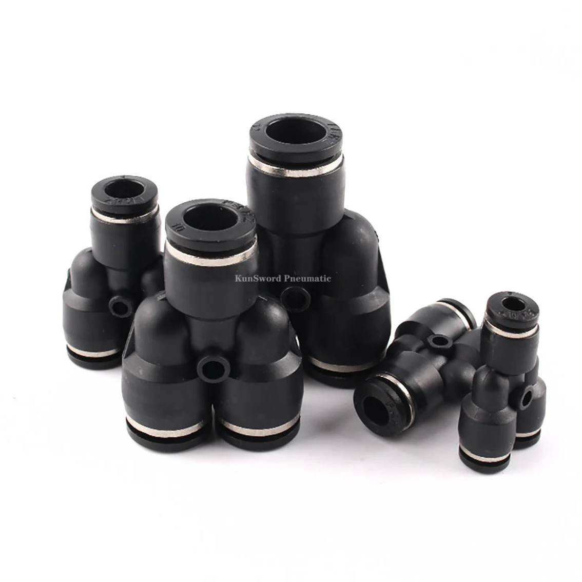 

1Pcs Pneumatic Quick Connector Black Y-Type Three-Way Bend Through Pneumatic Components Anti-Rust Steel Circlip PY4/6/8/10/12