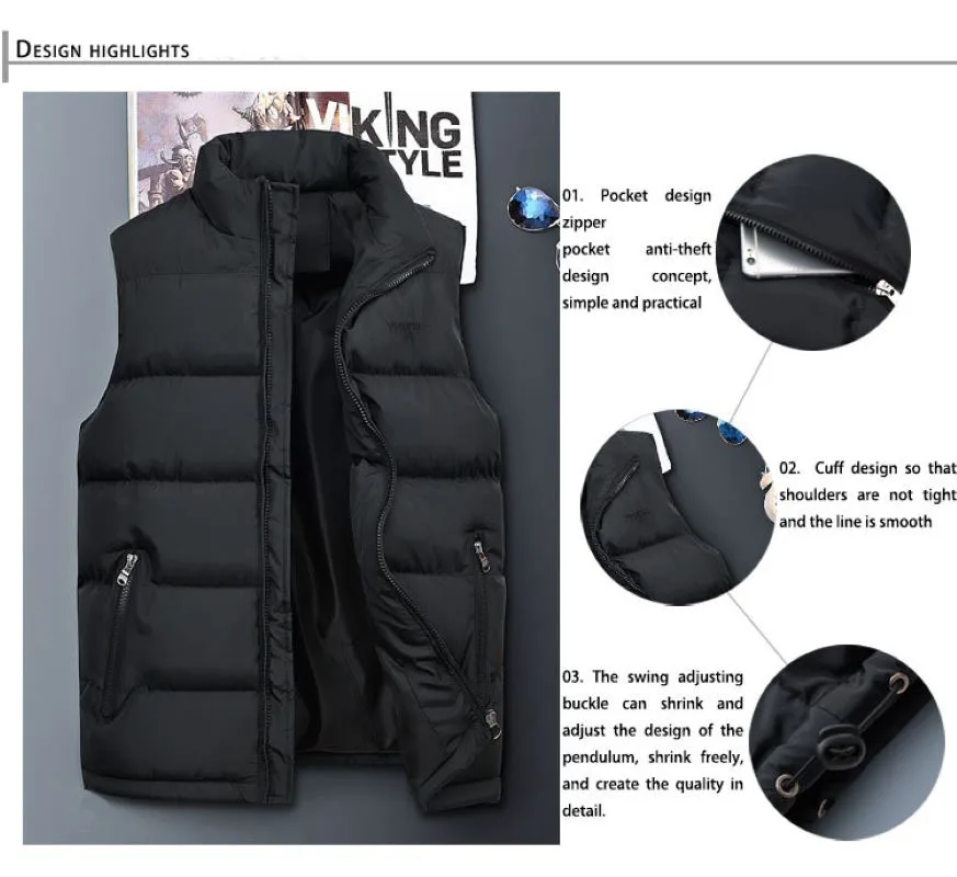 

Men's Winter Sleeveless Down Jacket Techwear Vest Male Safety Tactical Waistcoat Unloading Working Cardigan Clothing