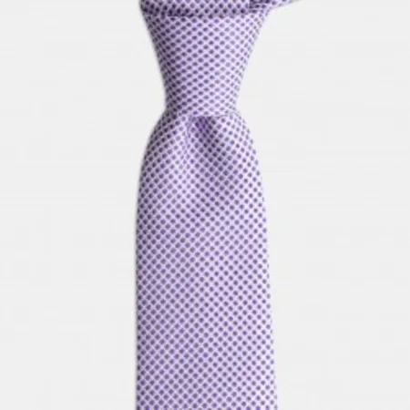 

Lilac And White Patterned Silk Tie 67825188