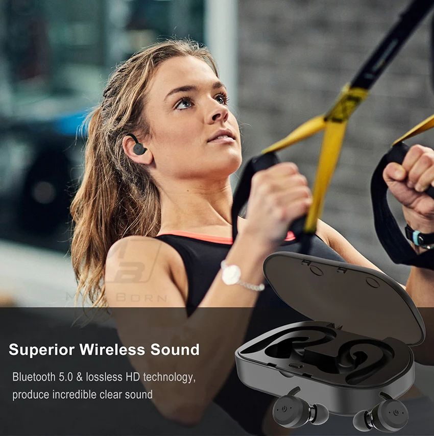 Наушники-вкладыши Mini Born True Wireless Bluetooth-наушники спортивные наушники IPX7