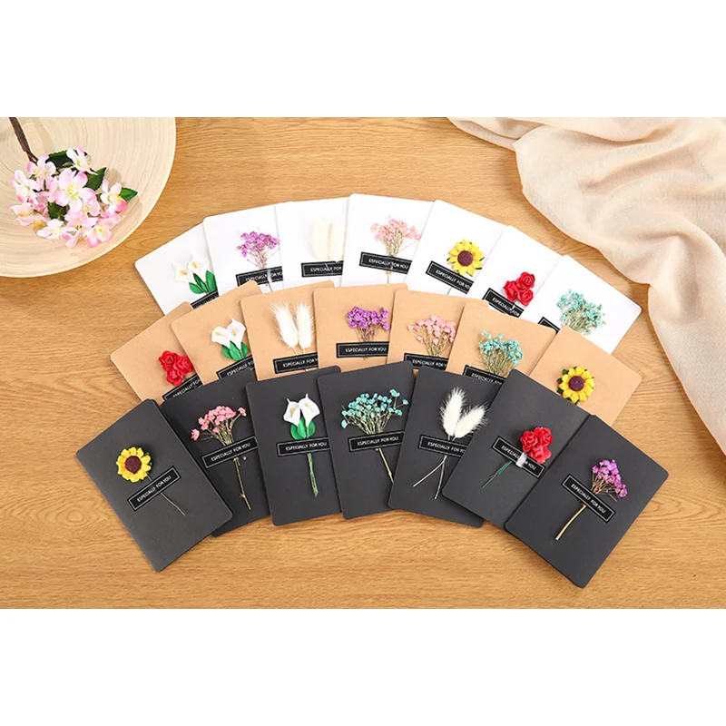 

SQMOAXF Folding greeting card new high-end creative flower language blessing thanksgiving care gift card