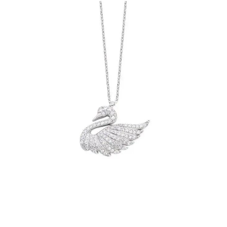 Diamond Model Swan Silver Necklace | Украшения и аксессуары