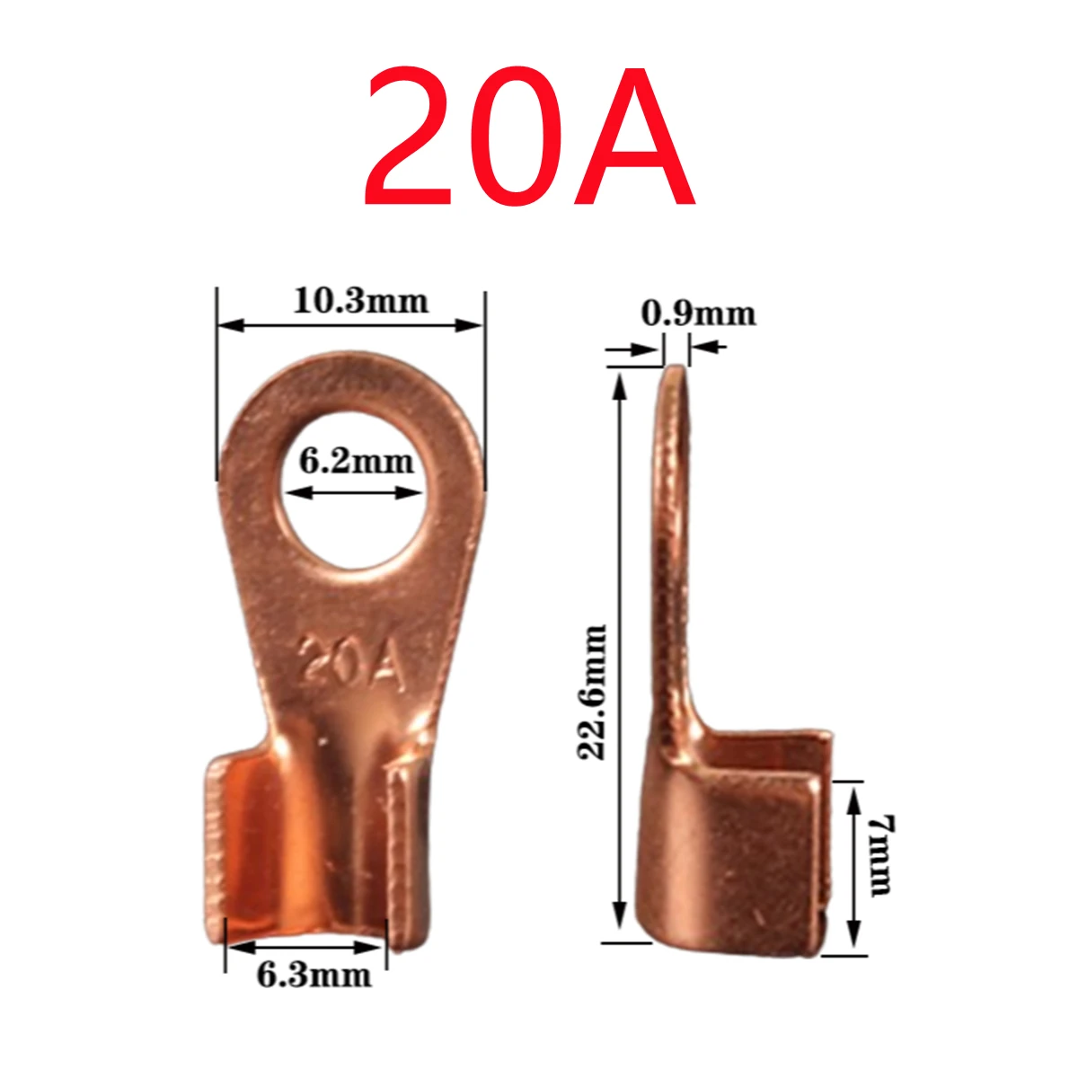 10/25PCS Terminal OT Series 10 20 30 40 50 60 80 100 150 200A Splice Wire Copper O shape Circular Naked Cable Connector Open Lug |